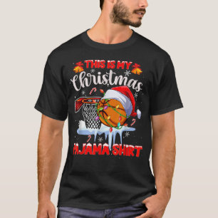 Camiseta Esta É Minha Camisola De Natal Basquetebol De Nata