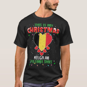 Camiseta Esta É Minha Luz De Natal Ama A Bandeira Da Bélgic