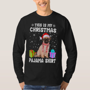 Camiseta Esta É Minha Pijama De Natal Pug Cachorro