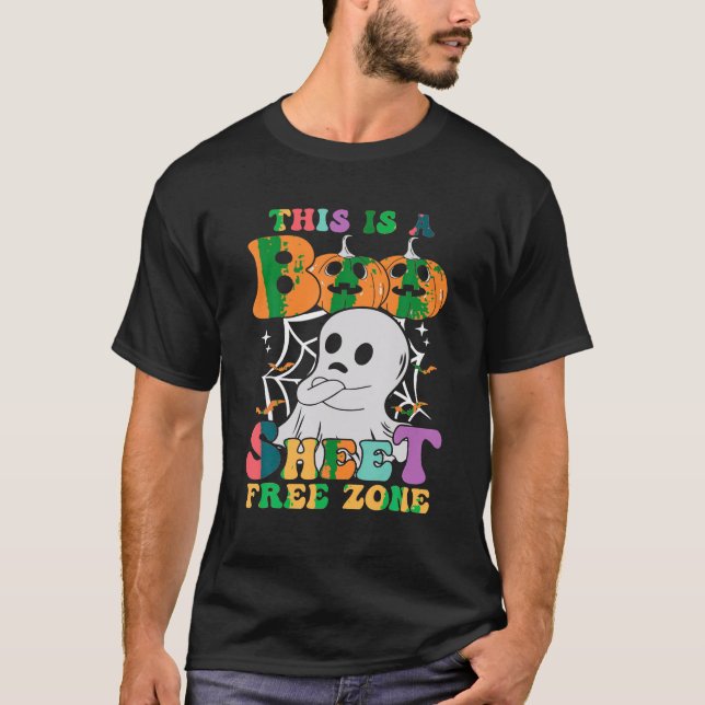 Camiseta Esta É Uma Folha De Boo Zona Livre Cute Pumpkin Gh (Frente)