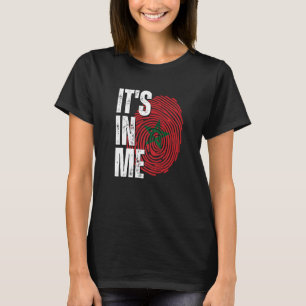 Camiseta Está Em Mim Marrocos Bandeira Impressão Digital He