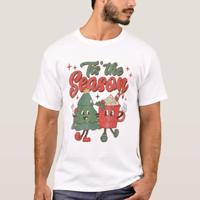 Camiseta Esta Época Café Natal Engraçado Snowman Sant (Frente)