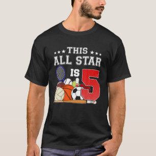 Camiseta Esta Estrela É De 5 Anos De Idade, 5 De Aniversári