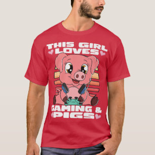 Camiseta Esta Garota Adora Porcos E Jogos Jogando Jogador P
