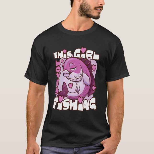 Camiseta Esta garota ama os acessos à pesca Anjo das mulher (Frente)