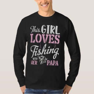 Camiseta Esta Garota Ama Pescar Com Seu Papai Vovô Neta