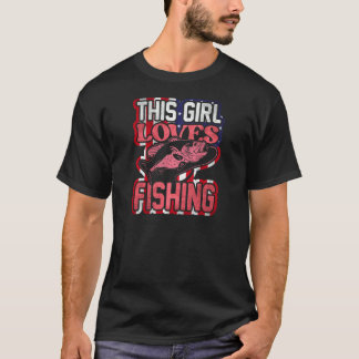 Camiseta Esta Garota Ama Pescaria Mulheres Garota Pescadora
