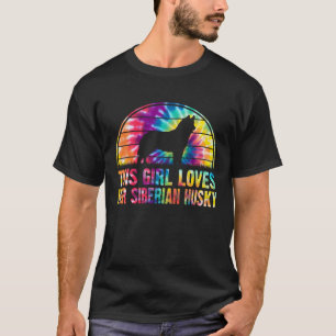 Camiseta Esta Garota Ama Seu Cachorro Husky Siberiano Tie D
