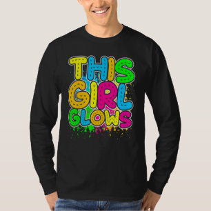 Camiseta Esta garota brilha festa anos 80 vintage retrô col