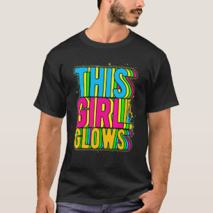 Camiseta Esta garota brilha festa anos 80 vintage retrô col