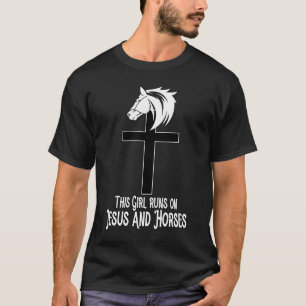 Camiseta Esta garota corre em Jesus e Cavalos 1