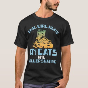 Camiseta Esta Garota Funciona Com Gatos E Patinação De Roll