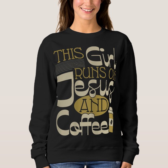 Camiseta Esta Garota Funciona Com Jesus E Café - Rel Cristã (Frente)