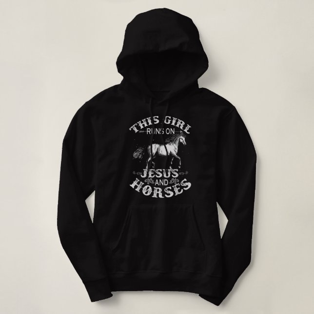 Camiseta Esta Garota Funciona Com Jesus E Cavalos Cavalos A (Frente do Design)