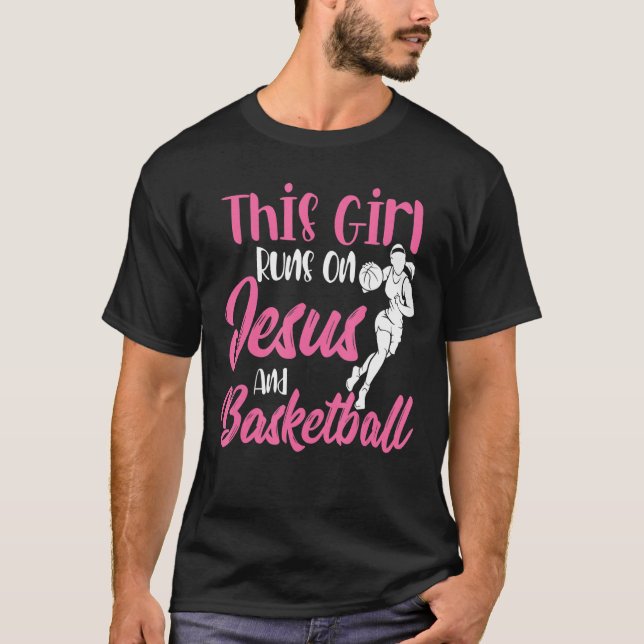 Camiseta Esta Garota Funciona Com Jesus E Cristão De Basque (Frente)