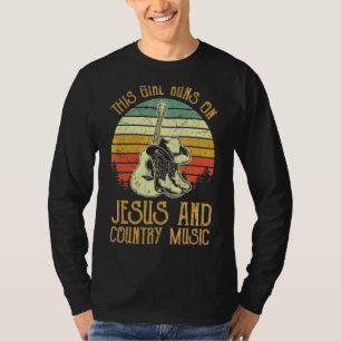 Camiseta Esta Garota Funciona Com Jesus E Música country Ch