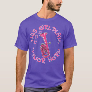 Camiseta Esta Garota Joga Tenor Horn Female Brass Musico