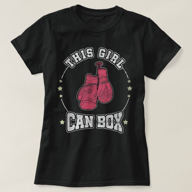 Camiseta Esta garota pode botar mulheres Legal boxing 622 (Frente do Design)