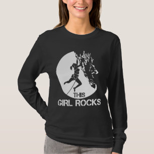 Camiseta Esta Garota Rocha Subindo O Alpinista Do Carabinei
