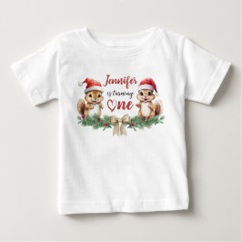 Camiseta Está girando um | primeiro aniversario de Natal de