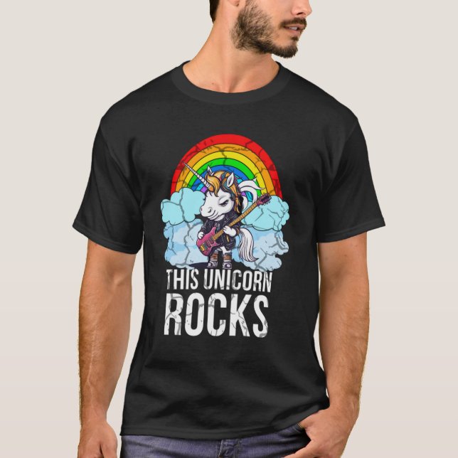 Camiseta Esta Guitarra do Unicorn Rocks (Frente)