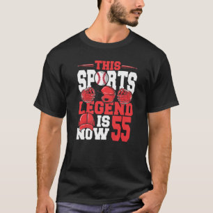 Camiseta Esta Lenda Esportiva É Agora 55 Jogo De Beisebol 5