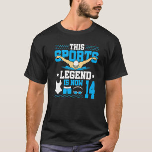 Camiseta Esta Lenda Esportiva Tem Agora 14 Nadando 14 Birth