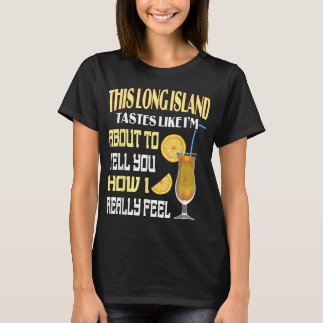 Camiseta Esta Longa Ilha De Chá Frita Bebe Álcool Coc (Frente)