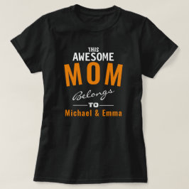 Camiseta Esta Mãe Incrível Pertence A Adicionar Nomes Perso