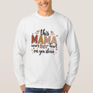 Camiseta Esta mamã Veste o coração na Capa
