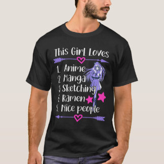 Camiseta Esta Menina Adora Anime Manga Sketching Ramen Nice