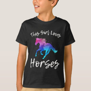 Camiseta Esta Menina Adora Cavalos Engraçados Cavaleiros Eq