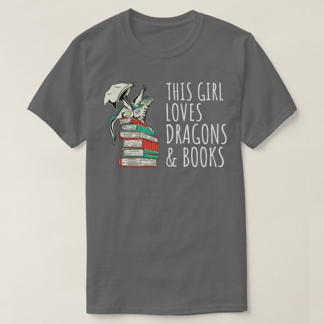 Camiseta Esta Menina Adora Dragões E Livros IV (Frente do Design)