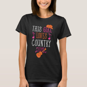 Camiseta Esta Menina Adora Música country Western Hat Music