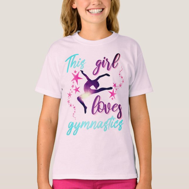 Camiseta Esta Menina Adora O Salto De Estrelas De Ginástica (Frente)