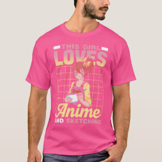 Camiseta Esta Menina Ama Anime E Desenha Em Um Lover