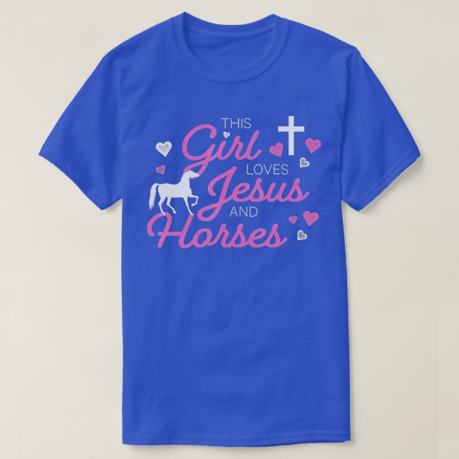 Camiseta Esta Menina Ama Jesus E Cavalos (Frente do Design)