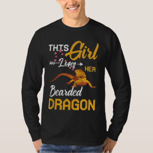 Camiseta Esta Menina Ama O Dragão Carbuçado Lizard Raglan