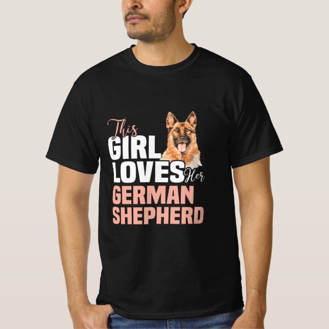 Camiseta Esta Menina Ama O German shepherd (Frente)