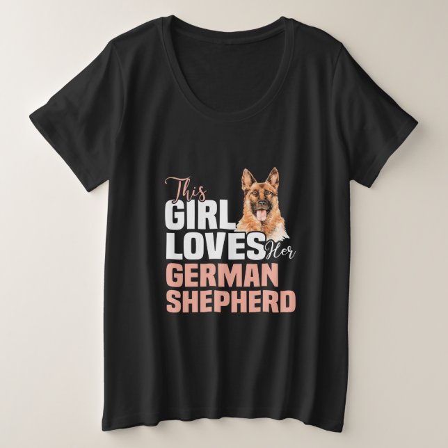 Camiseta Esta Menina Ama O German shepherd (Frente do Design)
