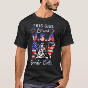 Camiseta Esta Menina Ama Os Eua E A Fronteira De Cachorros