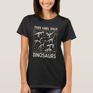 Camiseta Esta Menina Destila Dinossauros Mulheres Bebidas E
