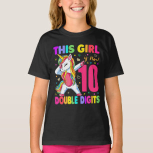 Camiseta Esta Menina Tem 10 Dígitos Duplos 10 Aniversário 1