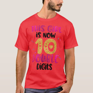 Camiseta Esta Menina Tem Agora 10 Dígitos Duplos Presentes 