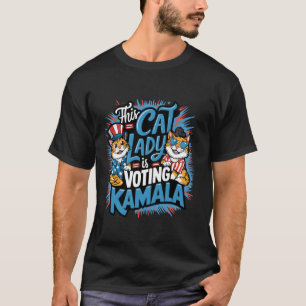 Camiseta Esta Mulher De Gato Infantil Está Votando Kamala E