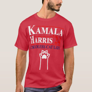 Camiseta Esta Mulher De Gato Sem Crianças Está Votando Kama
