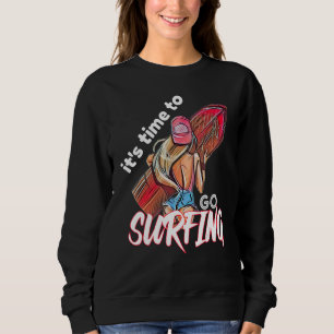 Camiseta Está na hora de ir surfar na garota no verão de 20