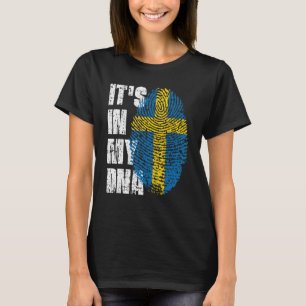 Camiseta Está Na Minha Bandeira De Suecia De Adn, Sueco