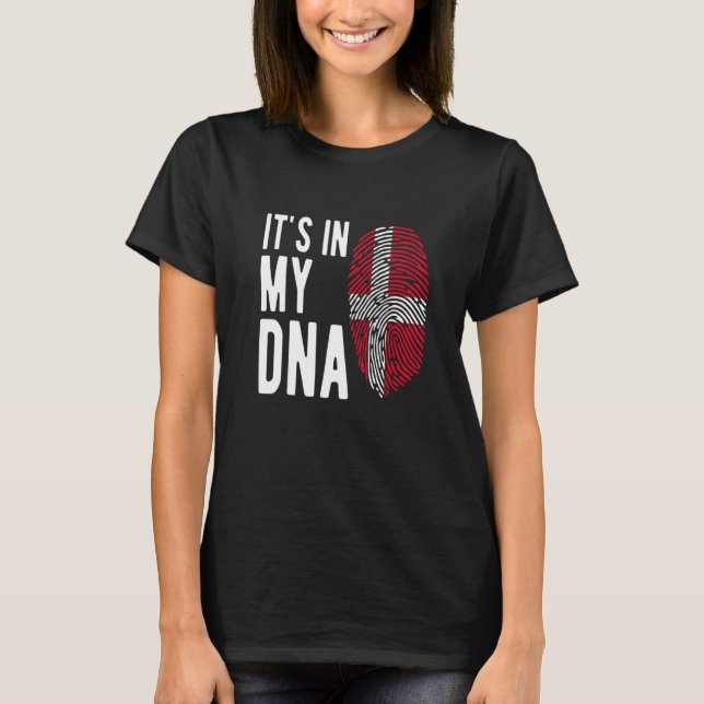 Camiseta Está na minha bandeira dinamarquesa Dna Dinamarca (Frente)