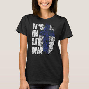 Camiseta Está na minha bandeira finlandesa de DNA